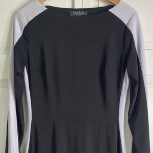 Lauren Ralph Lauren black and white long sleeve dress 8P